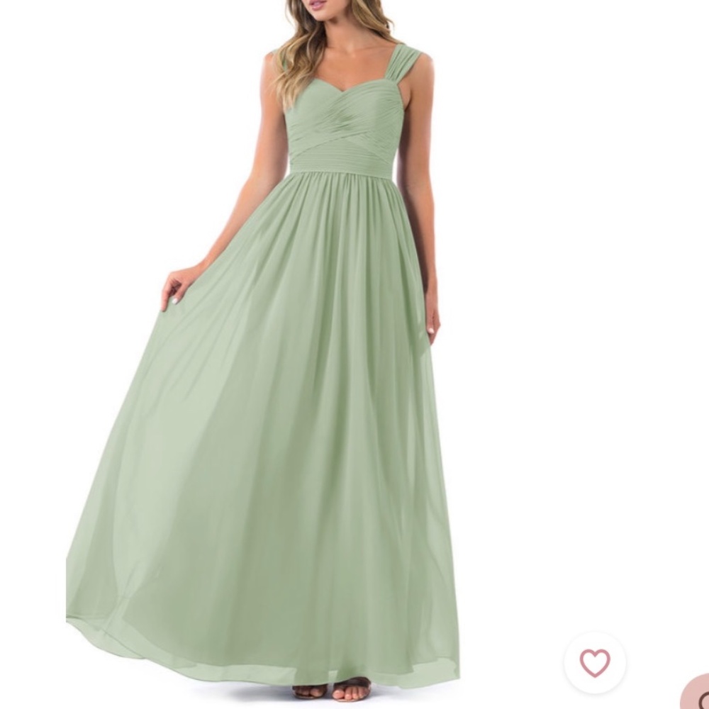 Azazie Sage green Zapheira bridesmaid dress